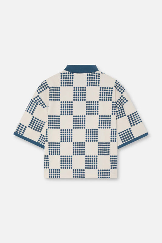 Scuffers Chess Blue Polo