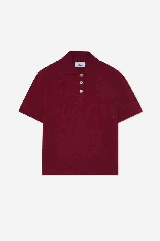 Scuffers Waffle Burgundy Polo